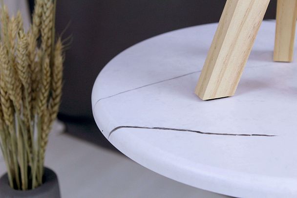 Столик кофейный Sheffilton SHT-CT12-1 белый муар/белый мрамор - Вид 8