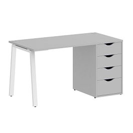 Home Office Стол письменный VR.SP-3-138.4.A Серый/Белый металл 1380*720*750 - Фото предпросмотра