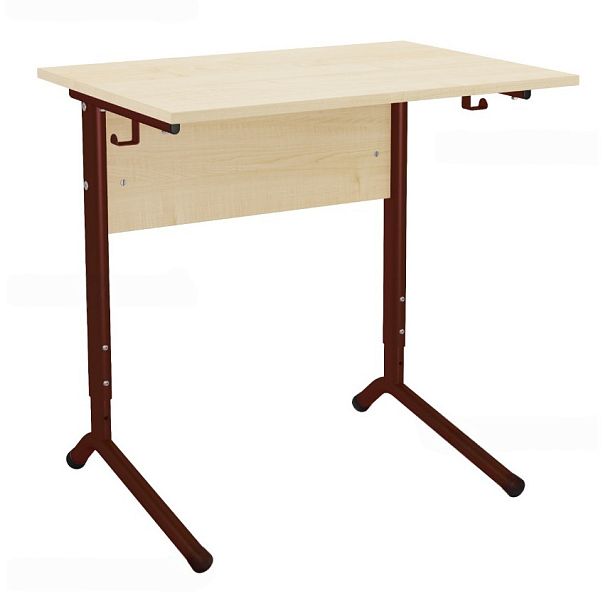 Стол ученический 121Р, 1-местный, регулируемый на плоскоовальной трубе (м/к Коричневый, Серый, Черный), гр.3-5 - Вид 2