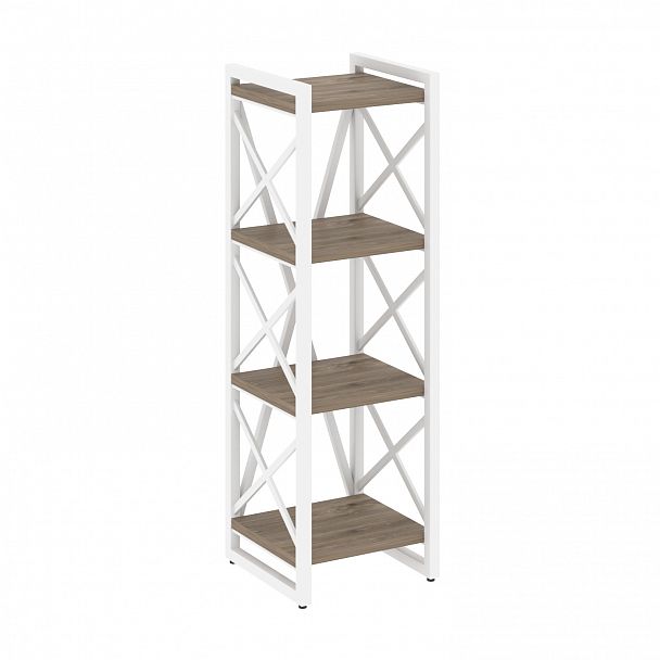 Стеллаж на опорах "Loft" VR.L-MST.O-4.4 тиквуд темный/белый - Вид 1