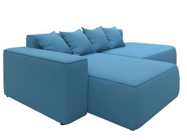 Диван угловой Лига-065 угол левый Рогожка голубой - Вид 3