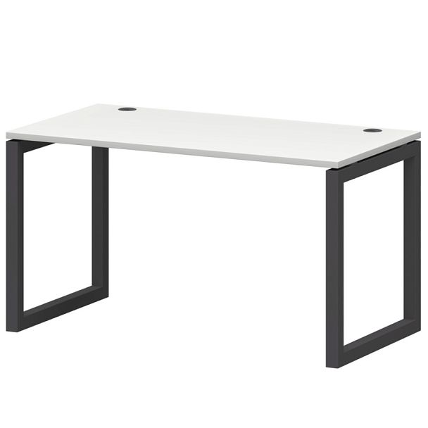 Стол на металлокаркасе СМС25-О-14К.73.Пр50 Белый/Антрацит 1400x730x750 Смарт - Вид 1