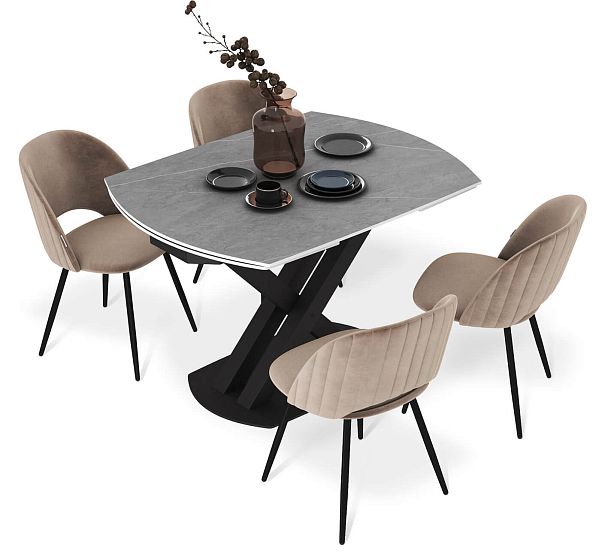 Обеденная группа Sheffilton SHT-DS294 серый светлый/латте - Вид 2