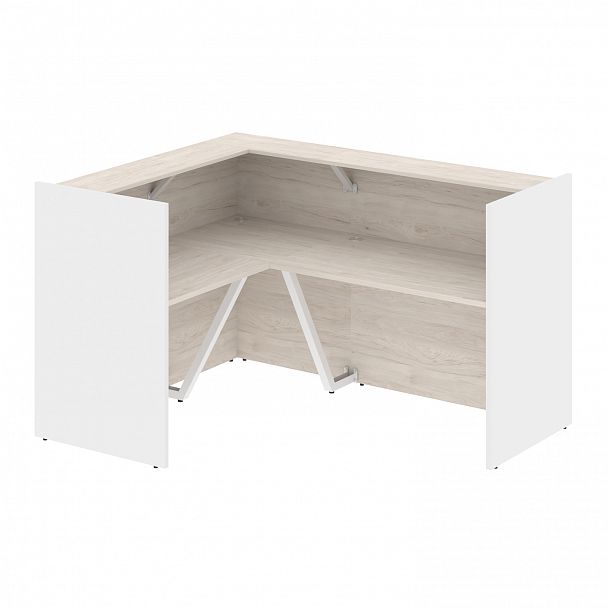 Ресепшн Г-образный "Onix" O.R-K-22 денвер светлый/белый - Вид 1