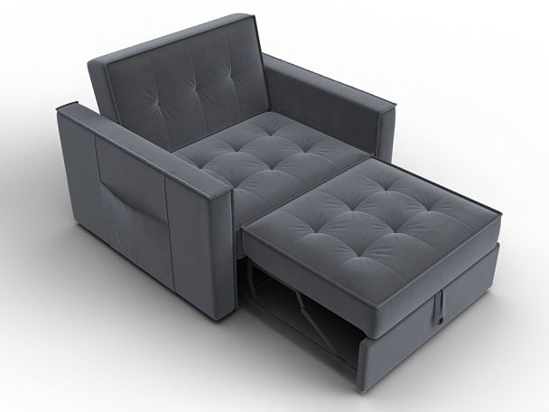 Кресло-кровать Лига-104 (80) Велюр серый - Вид 7