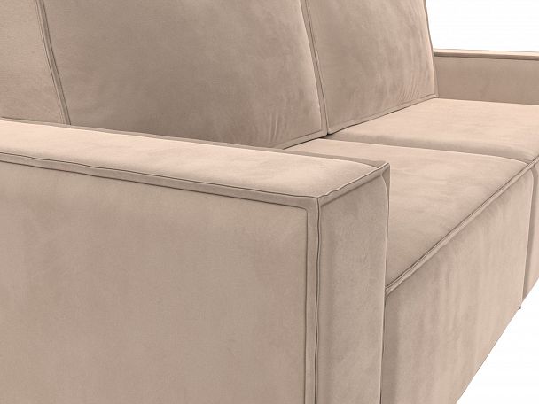 Диван прямой Куба (полностью велюр бежевый) - Вид 4