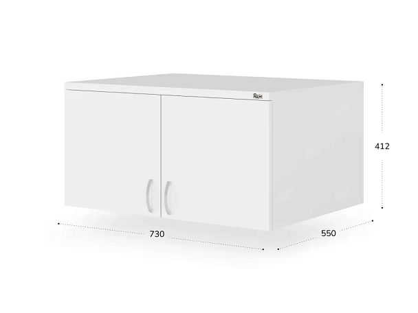 UNITY РАЗ-02Г БЕЛЫЙ Антресоль закрытая низкая 730х550х412 - Вид 2