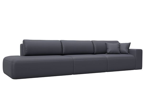 Диван прямой Лига-036 НПБ Модерн Лонг подлокотник справа Экокожа серый - Вид 1