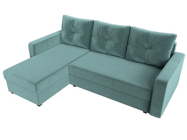 Диван угловой Ливерпуль Лайт левый угол Велюр бирюзовый - Вид 5