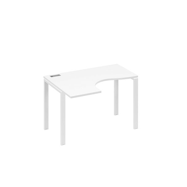 Стол эргономичный левый "Классика" на металлокаркасе UNO A4 А4 Б1 031 БП белый премиум / металлокаркас белый - Вид 1