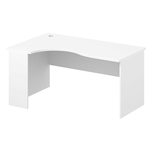 Стол эргономичный левый "Компьютерные столы"  ПК-АРМ-СТЭ155Х100Л-В3-1068 белый шагрень - Вид 1