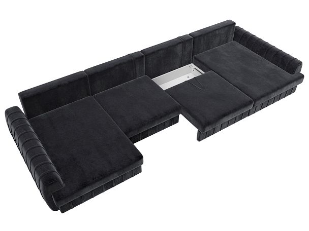 Диван П-образный Лига-057 НПБ Лонг Велюр темно-серый - Вид 7