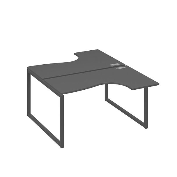 Рабочая станция каркас QUATTRO столы Классика (2х140) A4 А4 Б4 181 БП антрацит премиум / металлокаркас антрацит - Вид 1