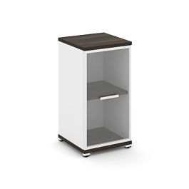 Concept Шкаф 1 узкая секция, 2 ниши CN.STU-213 RPW W Дуб Мали/Белый Бриллиант/Металл Белый/Прозрачный 420*420*818 - Фото предпросмотра