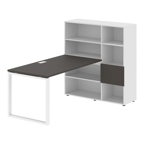 Стол-стеллаж EQRST 1215 Мокко/Белый/Белый 1990х1250х1355 EDIS - Вид 1