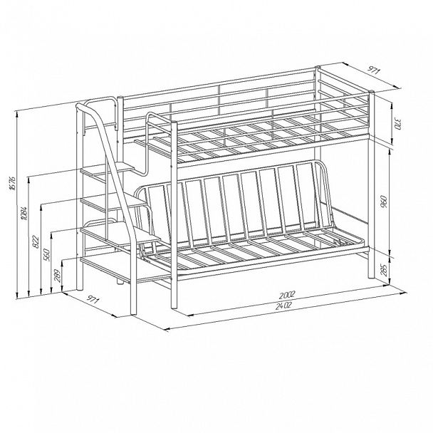 Двухъярусная кровать "Мадлен-3" коричневый - Вид 4