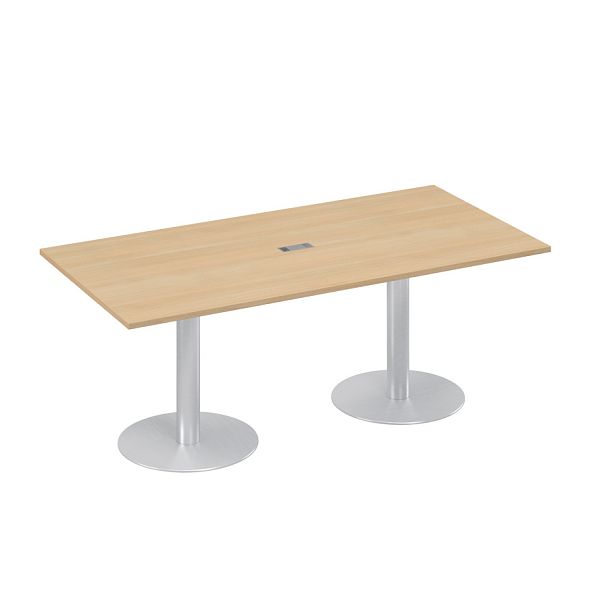 Стол 200 переговорный на колоннах A4 А4 ХР 123 натуральный дуб - Вид 1