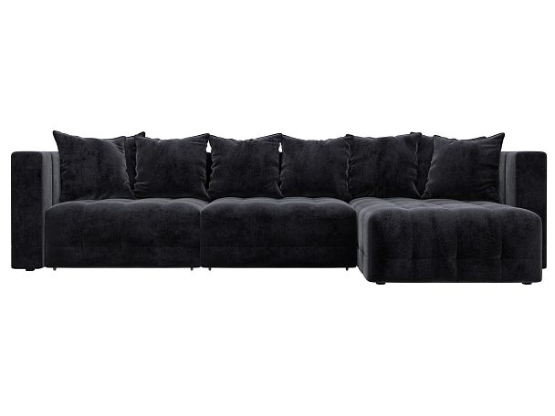 Диван угловой Лига-052 НПБ Лонг угол универсальный Велюр серый - Вид 2