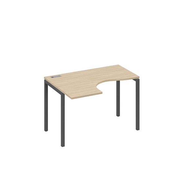 Стол эргономичный левый "Классика" на металлокаркасе DUE A4 А4 Б2 031 БП дуб скандинавский / металлокаркас антрацит - Вид 1