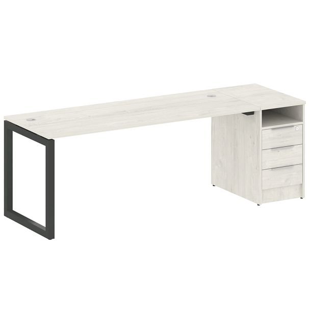 Metal System Quattro Р. ст. с тумбой на О-образном м/к 50БО.РС-СТП-1.5 Дуб наварра/Антрацит металл 2212*720*750 - Вид 1