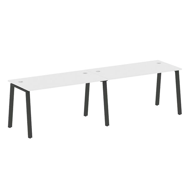 Metal System Р. ст. на 2 раб. места на А-образном м/к БА.СМ-2.3 Белый/Антрацит металл 2800*720*750 - Вид 1