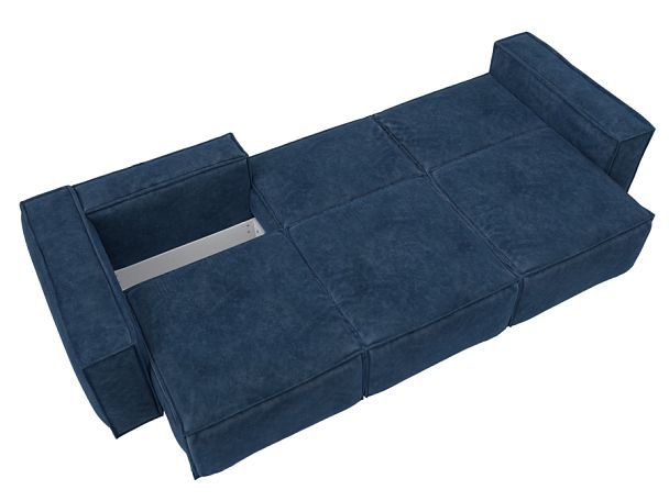 Диван прямой Лига-081 НПБ Лонг Велюр синий - Вид 9