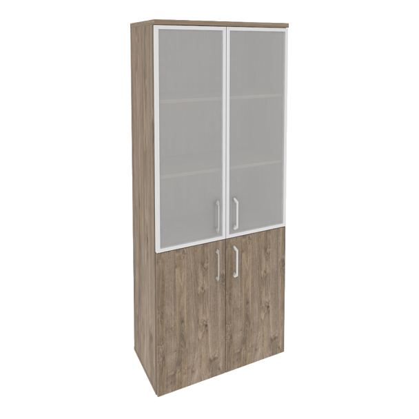 Onix Шкаф высокий широкий O.ST-1.2 R Тиквуд темный 800*420*1977 - Вид 1