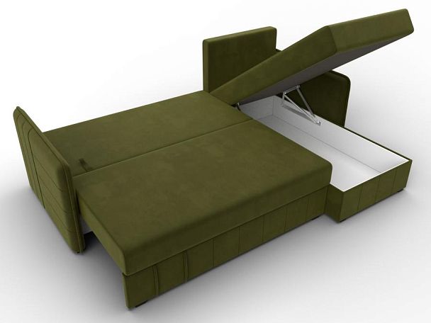 Диван угловой Слим угол универсальный Микровельвет зеленый - Вид 9