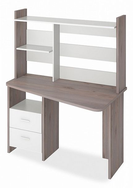 Стол компьютерный Домино Лайт СКЛ-Трап120+НКЛ-120 Белый/Нельсон правый - Вид 1