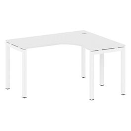 Metal System Quattro Стол криволинейный правый на П-образном м/к 50БП.СА-3 (R) Белый/Белый металл 1400*1200*750 - Фото предпросмотра
