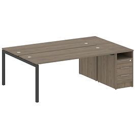 Metal System Quattro Р. ст. с тумбой на П-образном м/к 50БП.РС-СТП-2.5 Вяз/Антрацит металл 2212*1475*750 - Фото предпросмотра