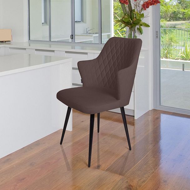 Стул поворотный на 360 градусов Hunt ромб, велюр шоколад maxx 232 / чёрный конус - Вид 8