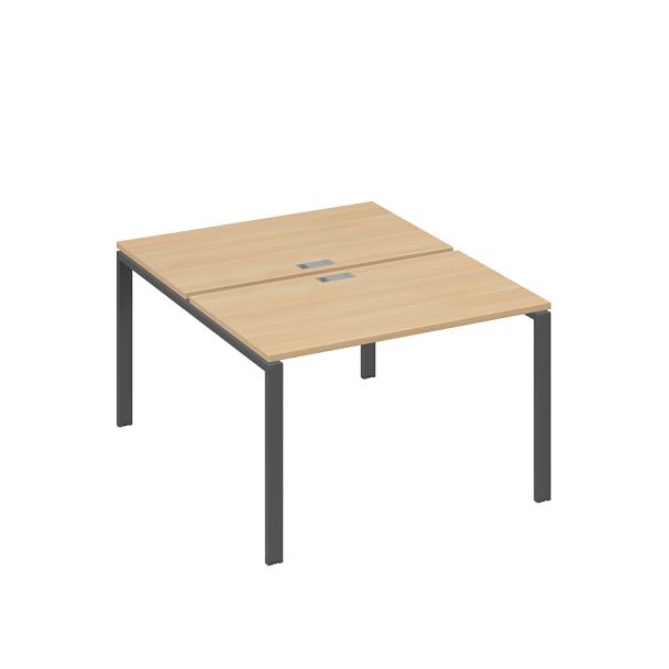 Рабочая станция на металлокаркасе UNO (2х120) A4 А4 Б1 173 БП натуральный дуб / металлокаркас антрацит - Вид 1