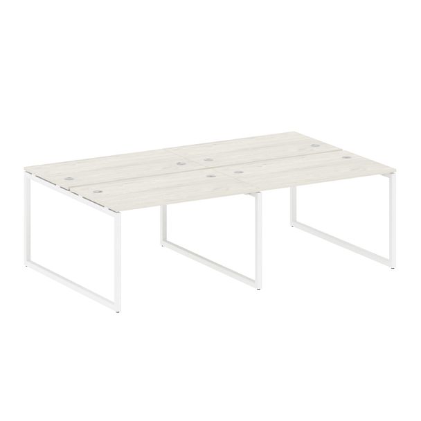 Metal System Quattro Р. ст. на 4 раб. места на О-образном м/к 40БО.СМ-4.2 Дуб наварра/Белый металл 2400*1475*750 - Вид 1