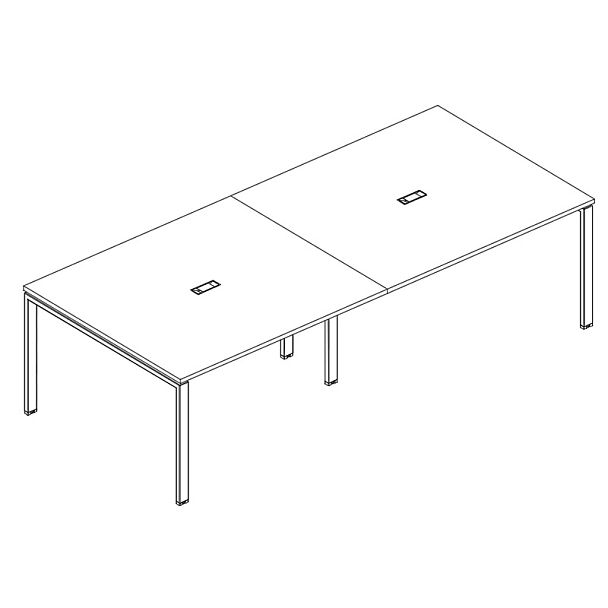 Стол для переговоров 320x124 на металлокаркасе UNO A4 А4 Б1 133-2 БП натуральный дуб / металлокаркас антрацит - Вид 3
