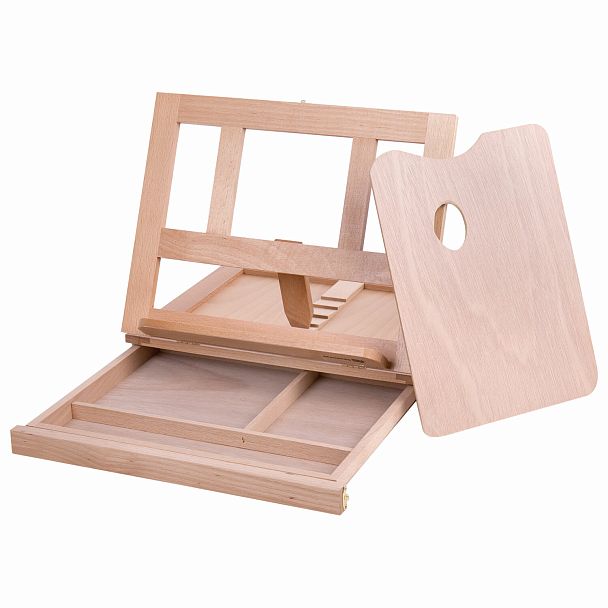 Мольберт настольный из бука с выдвижным ящиком, 34,5х26х27 см, холст до 30 см, BRAUBERG ART, 192247 - Вид 2