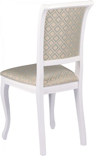 Стул деревянный с мягким сиденьем Арктос Белый/Бирюзовый жаккард - Вид 5