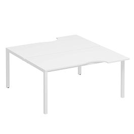 Рабочая станция со столами на опорах КФ (2х160) Комфорт КФ К.Б1 1150 БП белый премиум / белый - Фото предпросмотра