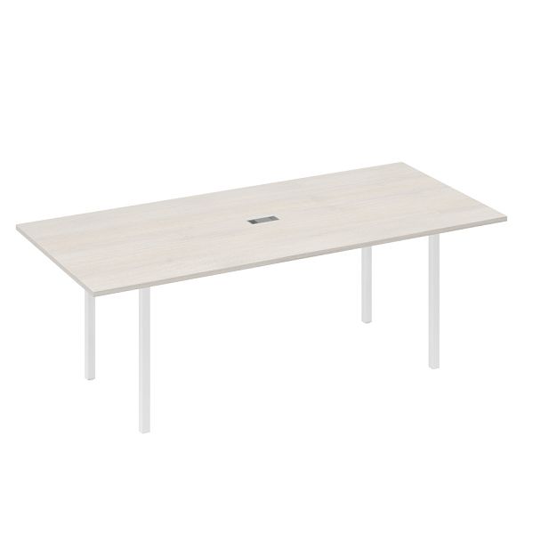 Стол переговорный 220 на металлокаркасе DUE A4 А4 Б2 124 БП дуб / металлокаркас белый - Вид 1
