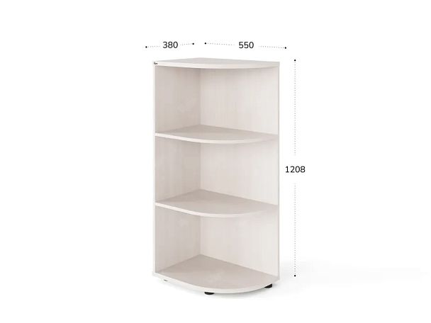 UNITY РШ-09Г ДУБ МОЛОЧНЫЙ Стеллаж открытый Угловой 380х550х1208 - Вид 1