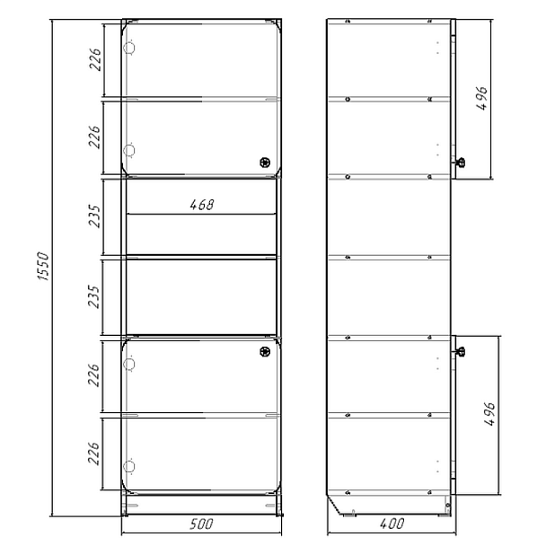 Стенка модульная Кубик-Рубик, модуль 1, цветной фасад - Вид 4