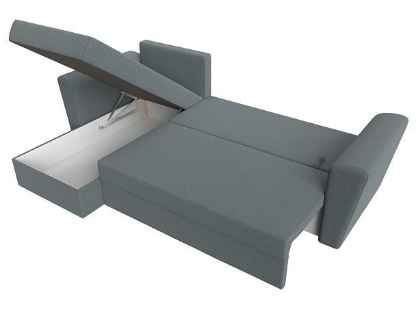 Диван угловой Амстердам Лайт левый угол Рогожка серый - Вид 9