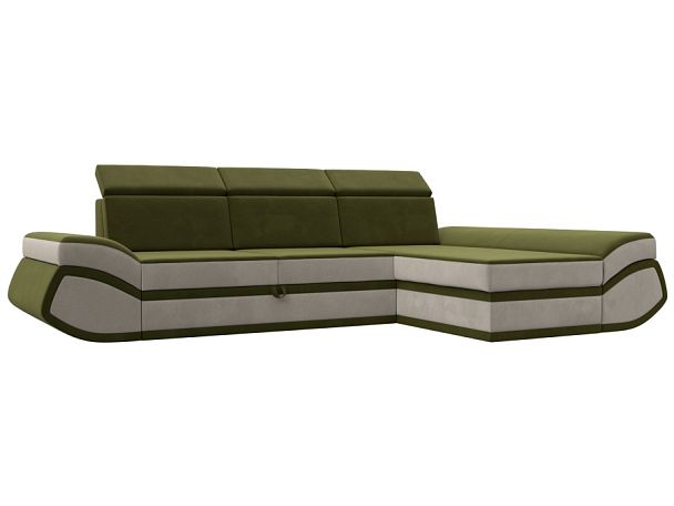 Диван угловой Лига-032 правый угол Микровельвет зеленый - Вид 1