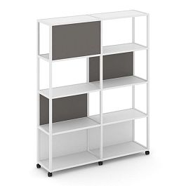 Shelf Mobile Стеллаж 5 уровней 2 секции VR.LT-STK-514.06 Белый Бриллиант/Металл Белый/W-26 1170*400*2000 - Фото предпросмотра