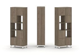 Стайл Проджект Набор стеллажа 1 сторон., 5 яр. SN.NS-521 Вяз Благородный/Металл Белый 754*400*1982 - Фото предпросмотра