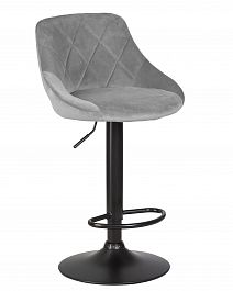 Стул барный DOBRIN LOGAN BLACK (серый велюр (MJ9-75)) - Фото предпросмотра