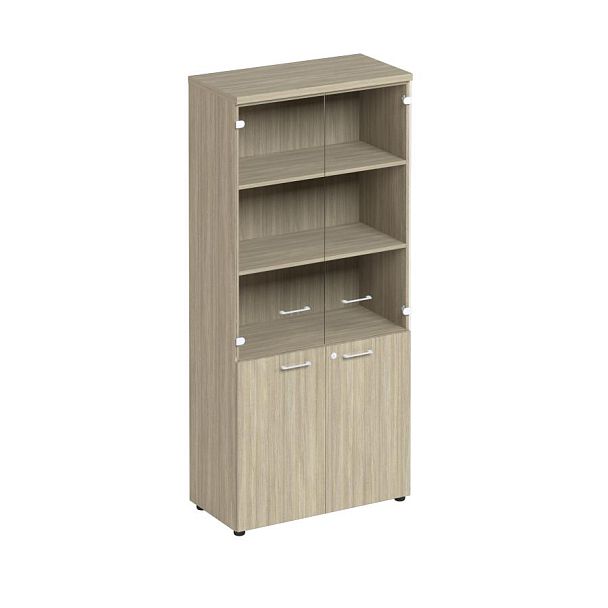 Шкаф для документов со стеклянными прозрачными дверьми Патриот ПТ 983 дуб скандинавский - Вид 1