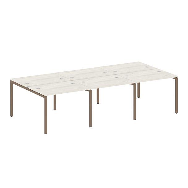 Metal System Quattro Р. ст. на 6 раб. места на П-образном м/к 40БП.СМ-6.1 Дуб наварра/Мокко металл 3000*1475*750 - Вид 1