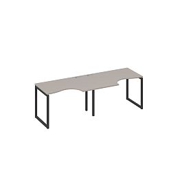 Рабочая станция столы Классика каркас QUATTRO (2х120) A4 А4 Б4 041-2 БП мокко премиум / металлокаркас антрацит - Фото предпросмотра