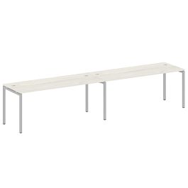 Metal System Quattro Р. ст. на 2 раб. места на П-образном м/к 40БП.СМ-2.5 Дуб наварра/Серый металл 3600*720*750 - Фото предпросмотра